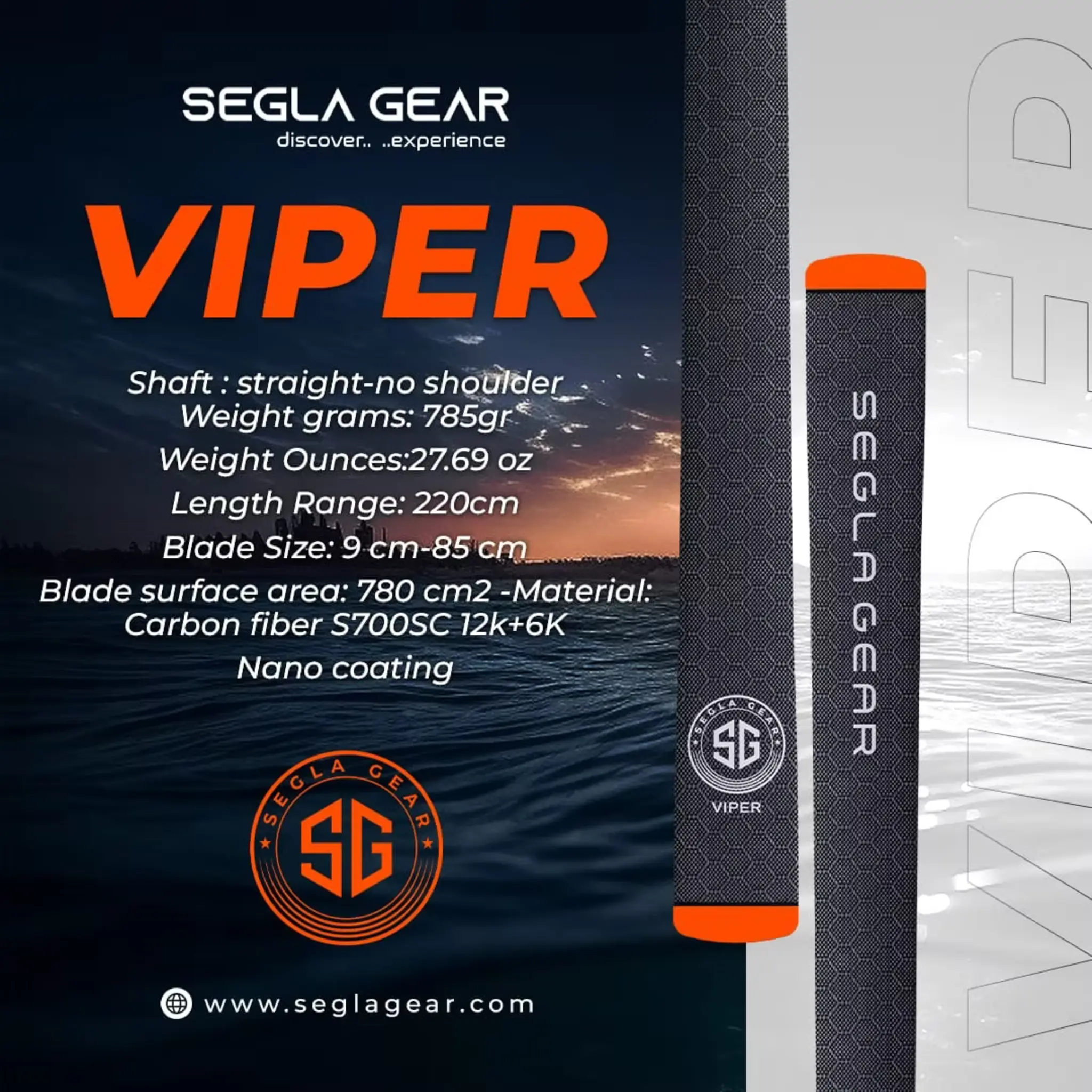 Seglagear Viper Greenland paddle